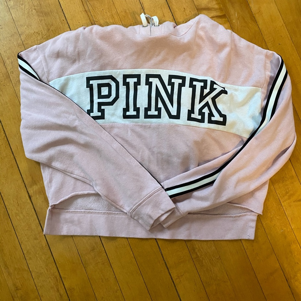Pink/Victoria Secret, pink hoodie crop top
